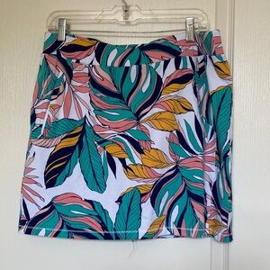 Talbots Tropical Leaf Print Skort